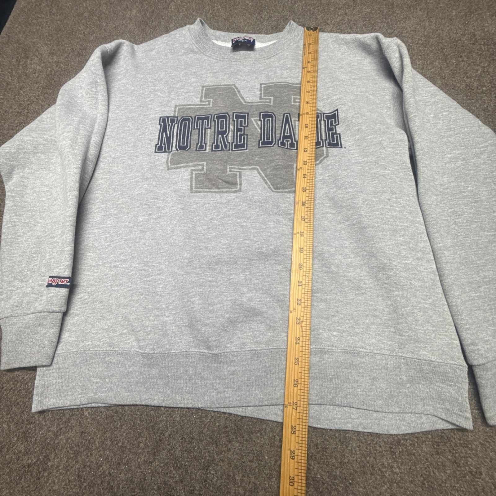 Jansport Vtg Notre Dame Crewneck Sweatshirt Size L Gray — image 8 of 8